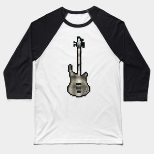 Tiled Pixel White K5 Bass Guitar Upright Baseball T-Shirt